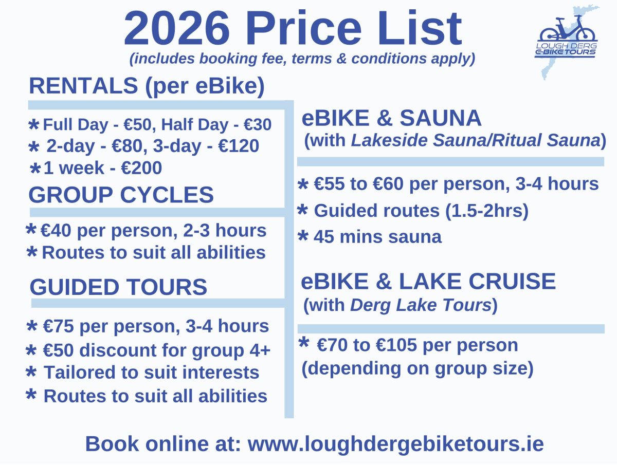 Lough Derg eBike Tours Price List 2026 Updated